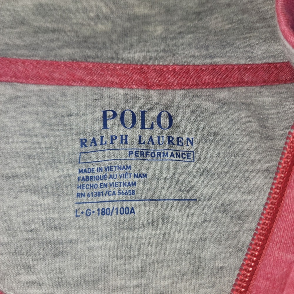 Polo Ralph Lauren Performance Mens Red Heather Quarter Zip Pullover Large 1003 - Picture 4 of 7
